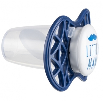 Силиконовая ортодонтическая пустышка Nuvita Air55 Cool Little Man, 6-12 мес., темно-синий (NV7084NB) - Pampik - 2
