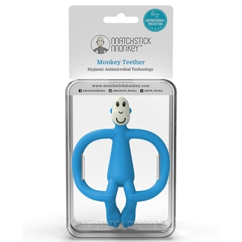 Іграшка-прорізувач Matchstick Monkey Мавпочка, без хвоста, 11 см, синій (MM-ONT-017) - Pampik - 4