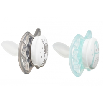 Силіконова ортодонтична пустушка Nuvita Air55 Explorer Зебра та Пінгвін, 0+ міс., 2 шт. (NV7066N) - Pampik - 2