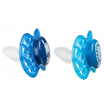 Силіконова ортодонтична пустушка Nuvita Air55 Explorer Зебра та Лев, 6-12 міс., 2 шт. (NV7086M) - Pampik - 2