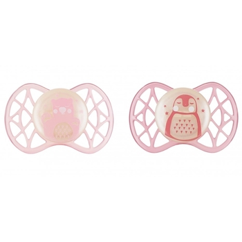 Силіконова ортодонтична пустушка Nuvita Air55 Explorer Ведмедик та Пінгвін, світиться у темряві, 0+ міс., 2 шт. (NV7066GF) - Pampik