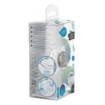 Силіконова ортодонтична пустушка Nuvita Air55 Cool Be Happy, 6-12 міс., сірий (NV7084PG) - Pampik - 4