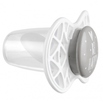 Силіконова ортодонтична пустушка Nuvita Air55 Cool Be Happy, 6-12 міс., сірий (NV7084PG) - Pampik - 2