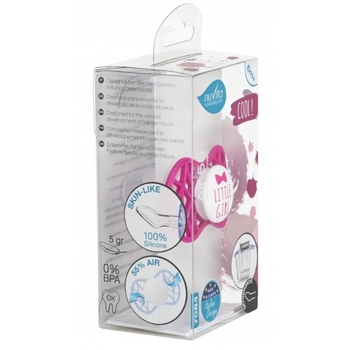 Силиконовая ортодонтическая пустышка Nuvita Air55 Cool Little Girl, 6-12 мес., малиновый (NV7084SI) - Pampik - 4