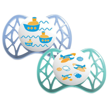 Силиконовая ортодонтическая пустышка Nuvita Air, 0-3 мес., 2 шт. (NV7060Boy) - Pampik