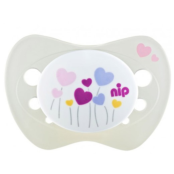 Пустышка Nip Чудесная жизнь № 3, силиконовая, 16-32 мес., 2 шт., белый с молочным (31303) - Pampik - 3