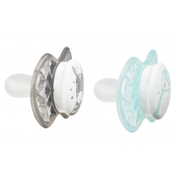 Силиконовая симметричная пустышка Nuvita Air55 Explorer Зебра и Пингвин, 0+ мес., 2 шт. (NV7067N) - Pampik - 2