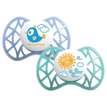 Силіконова симетрична пустушка Nuvita Air, 6-12 міс., 2 шт. (NV7081Blue) - Pampik