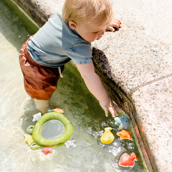 Розвиваюча іграшка для води Fehn Plansch & Play Жабка з морськими мешканцями (4001998050080) - Pampik - 7