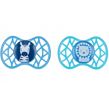 Силіконова ортодонтична пустушка Nuvita Air55 Explorer Зебра та Лев, 6-12 міс., 2 шт. (NV7086M) - Pampik