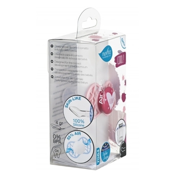 Силіконова ортодонтична пустушка Nuvita Air55 Cool Love, 0+ міс., рожевий (NV7064PR) - Pampik - 4