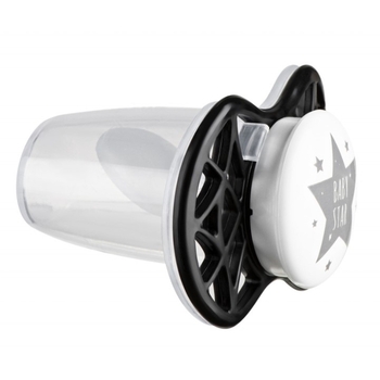 Силиконовая ортодонтическая пустышка Nuvita Air55 Cool Baby Star, 0+ мес., черный (NV7064IB) - Pampik - 2