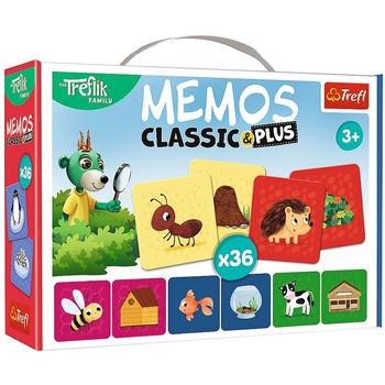 Настольная игра Trefl Memos Classic Plus Зверята и их домики, 36 карт (2333) - Pampik