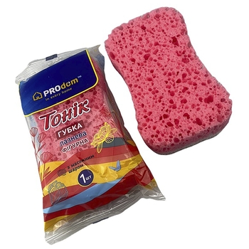 Губка банная Prodom Tonik, фигурная, с массажным слоем, в ассортименте - Pampik