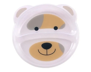 Тарелка секционная Baby Team Кот, 120 мл, белый (6000_пес_белый) - Pampik