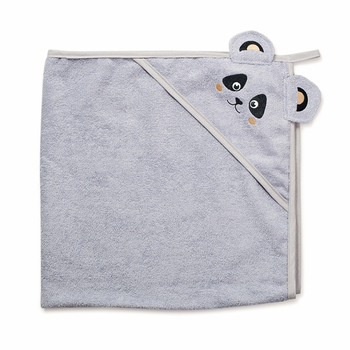 Рушник-куточок Twins Панда, 100x100 см, сірий (1500-TANP-010) - Pampik