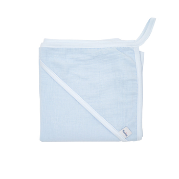 Рушник-куточок Twins, мусліновий, 100x100 см, блакитний (1502-TM-04) - Pampik