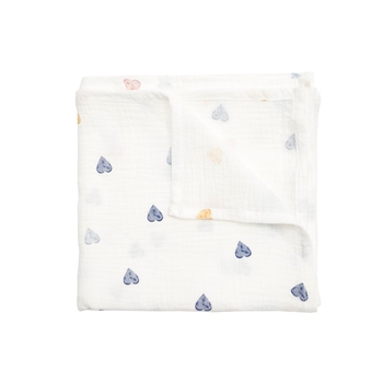 Пеленка Twins Сердечки, муслиновая, 2-х слойная, 130х100 см, разноцветный (1611-PMSM-130/100) - Pampik