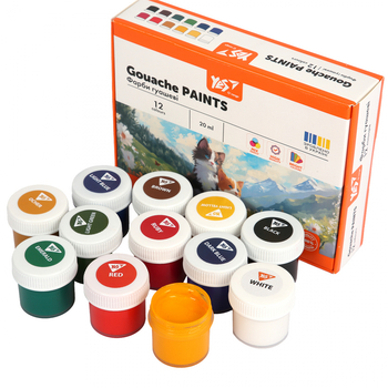 Краски гуашевые Yes Orange Line, 12 цветов по 20 мл (230432) - Pampik - 2