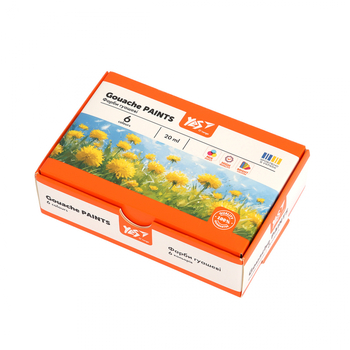 Краски гуашевые Yes Orange Line, 6 цветов по 20 мл (230430) - Pampik