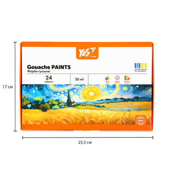 Краски гуашевые Yes Orange Line, 24 цвета по 20 мл (230434) - Pampik - 4