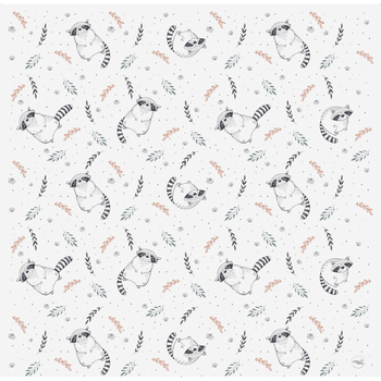 Килимок водонепроникний Ceba Baby Raccoon, 120x120 см, білий (W-308-000-636) - Pampik