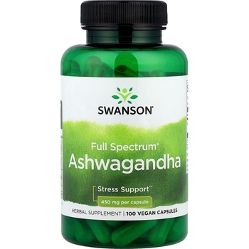 Ашваганда для спокою Swanson Ashwagandha 450 мг, 100 капсул - Pampik