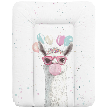 Пеленальный матрас Ceba Baby Basic Crazy Llama, 75x72 см, белый (W-144-000-782) - Pampik