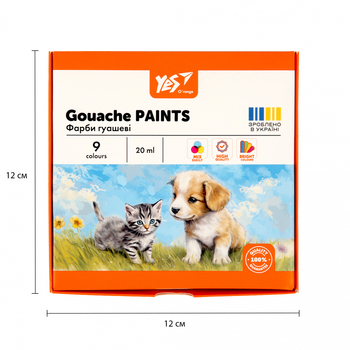 Фарби гуашеві Yes Orange Line, 9 кольорів по 20 мл (230431) - Pampik - 5