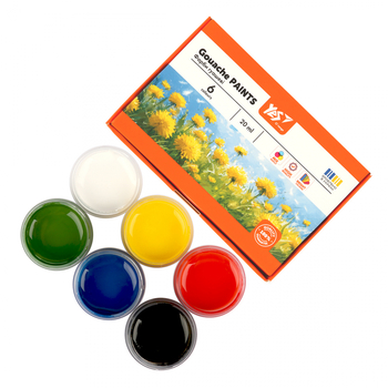 Краски гуашевые Yes Orange Line, 6 цветов по 20 мл (230430) - Pampik - 3