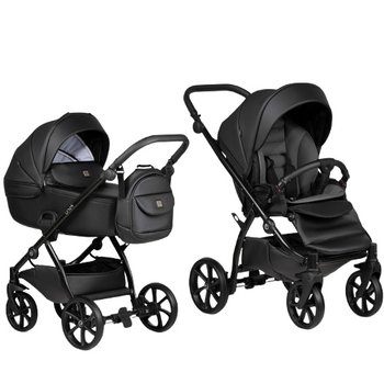 Універсальна коляска 2 в 1 Tutis UNO 5+ Leather collection Jet Black (1402699) - Pampik
