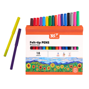 Фломастеры YES Orange Line, картонная упаковка, 18 цветов (650553) - Pampik - 2