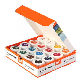 Фарби гуашеві Yes Orange Line, 16 кольорів по 20 мл (230433) - Pampik - 2