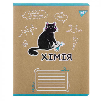 Зошит предметний YES Black cat крафт Хімія А5, 48 сторінок (767468) - Pampik