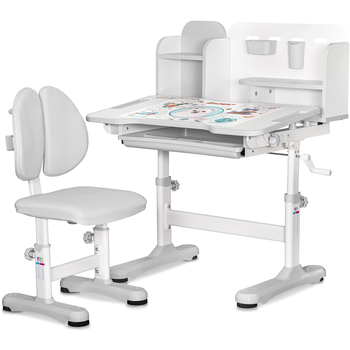 Комплект меблів (стіл + стілець + полиця) Mealux BD-28 Panda Grey (арт. BD-28 G) - Pampik - 2