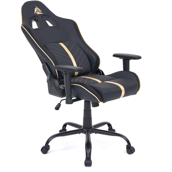 Геймерське крісло Cyberlux GM-6322 Fabric Black (арт. GM-6322 FB) - екошкіра / колір чорний із золотим (коробок 1 шт.) - Pampik - 5