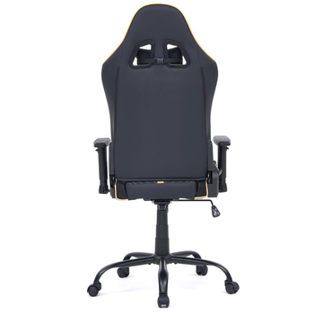 Геймерське крісло Cyberlux GM-6322 Fabric Black (арт. GM-6322 FB) - екошкіра / колір чорний із золотим (коробок 1 шт.) - Pampik - 7