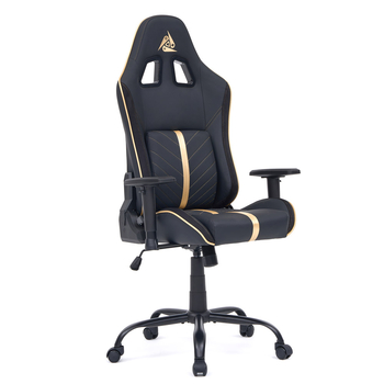 Геймерське крісло Cyberlux GM-6322 Fabric Black (арт. GM-6322 FB) - екошкіра / колір чорний із золотим (коробок 1 шт.) - Pampik - 8