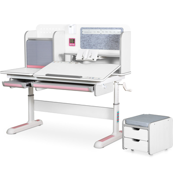 Дитячий стіл Mealux Winnipeg Multicolor Plus WG Pink (арт. BD-630 WG + PN з тумбою) - Pampik - 3