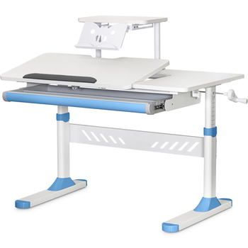 Дитячий стіл Evo-кids TH-310 з полицею S30 Blue (арт.TH-310 W/BL + BD-S30 BL) - Pampik