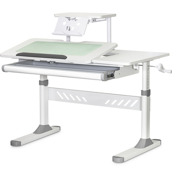 Дитячий стіл Evo-кids TH-310 з полицею S30 Grey (арт.TH-310 W/G + BD-S30 G) - Pampik