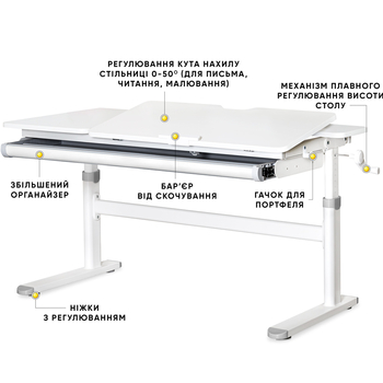 Дитячий стіл Evo-kids TH-360 Lite Grey (арт. TH-360 WG/G Lite) - Pampik - 2