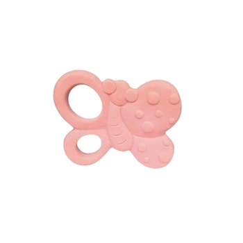 Прорезыватель Tikiri 91001 Бабочка, каучук, розовый (28304) - Pampik