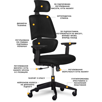 Кресло Mealux Leo Air Black (арт. Y-543 KB) - Pampik - 2