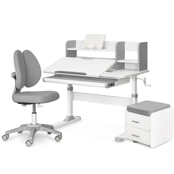 Комплект (L) Evo-Kids TH-330 Grey (парта + крісло + тумба) (арт. TH-330 + Y-412 Lite + BD C3_GREY) - Pampik