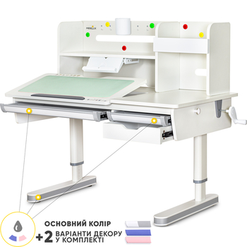 Дитячий стіл Mealux Montreal 2 WG з полицею (арт. BD-670-2 WG з полицею) - Pampik