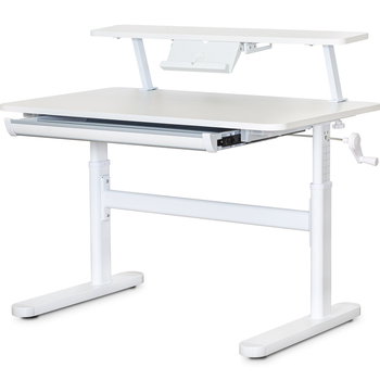 Дитячий стіл Evo-Kids TH-210 з полицею S50 XL White (арт.TH-210 W + BD-S50 XL) - Pampik
