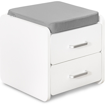 Тумбочка Mealux BD-C3 G біла / подушка сіра однотонна - Pampik