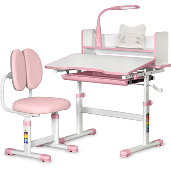 Комплект меблів Evo-Kids (стіл+стілець+полиця+лампа) BD-24 Pink (арт. BD-24 PN) - Pampik