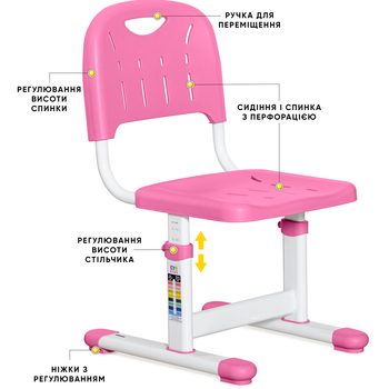 Стільчик Evo-kids EVO-301 PN (арт.EVO-301 PN) - Pampik - 2